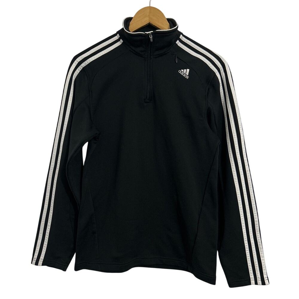 NWOT Adidas Women's Black Classic 1/4 Zip Athletic Track Jacket Small